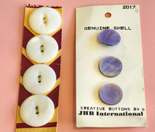 Vintage Genuine Shell Buttons JHB International Spain Penney Co White Purple 7 picture