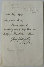 Right Reverend Bishop William Stubbs Autograph Cuddesdon Palace Merry Christmas picture