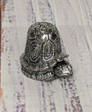 Vintage G&J Martin Pewter Turtle Thimble 1984 Articulated Head Figurine picture