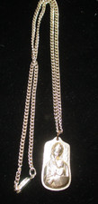 Blessed Mother Necklace Catholic Medal. Marked Germany picture