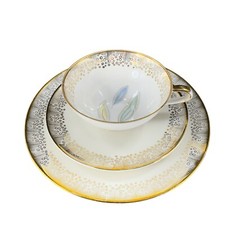 Vintage Winterling Roslau Bavaria China Set Tea Cup Saucer And Plate Porcelain picture