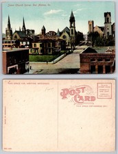 Seven Church Spires Des Moines Iowa Postcard picture