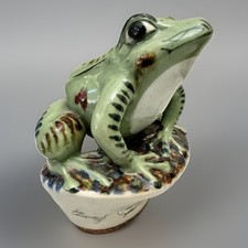 Ken Edwards KE Mexico Large Frog Sculpture Tonala Pottery Hand Signed 7” Vintage picture