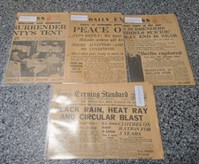 Original vintage WW2 newspapers: 4 x Daily Express, 1945 picture