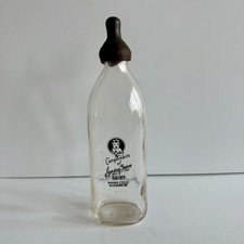 Vintage Spring Grove Dairy Glass Baby Bottle Richmond Indiana Knox Glass Pyro picture