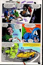 1981 Gene Colan Captain America Marvel Comics original color guide art page 31 picture