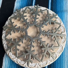 Vintage Leonard Italian Silver Plate Snowflake Trivet Wall Hanging 9