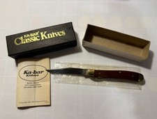 Vintage KA-BAR 1002 Gunstock Trapper Liner Lock Pocket Knife  W/ Box & Paperwork picture