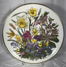 1977 Franklin Porcelain Flowers of March Plate Royal Horticultural Society picture