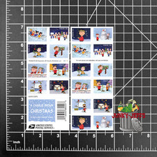 2015 USPS SHEET OF 20 FIRST CLASS LETTER STAMPS A CHARLIE BROWN CHRISTMAS 78¢ picture