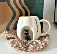 Starbucks Mug Ceramic Autumn Europe Mug Pumpkin Window black Cat mug  14oz 2026 picture