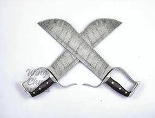 Damascus Steel Wing Chun Butterfly Knives, Display Props – Martial Arts Inspired picture