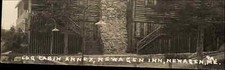 Newagen Maine ME Newagen Inn Hotel Log Cabin c1900s-20s RPPC Real Photo Postcard picture