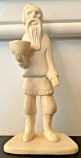 Peasant Holding Bowl of Oats Hand-Carved Miniature Figurine ~ Made In Europe picture