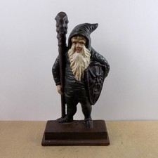 Antique Bradley & Hubbard Cast Iron Warrior Elf Gnome Doorstop picture
