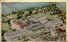 Vintage 1923 Metropolitan Museum of Art Aerial View NYC Linen Postcard picture