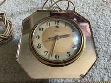 Art Deco TELECHRON MIRROR GLASS Desk CLOCK - tested and working picture