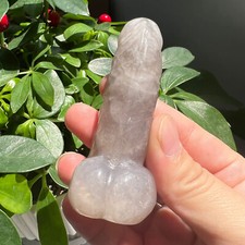 75g Blue Rose Quartz Penis Dick Carving Crystal Specimen Polished Healing picture