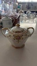 Vintage French Limoges Porcelain Sugar Bowl with Lid picture