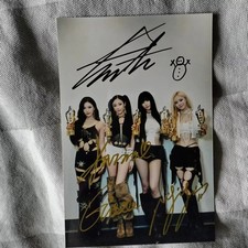 Aespa Autograph Photo Fidelity Signature Collection Gift 6 Inch Aespa 集体成员签名 picture