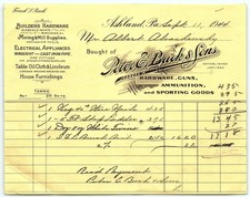 1944 Ashland PA Peter E. Buck & Sons Hardware Billhead picture