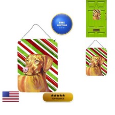Caroline's Treasures LH9235DS1216 Vizsla Candy Cane Christmas Metal Sign Plaque picture