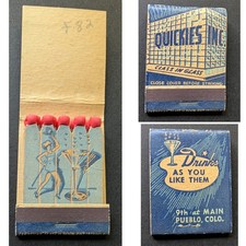 Girlie Feature Matchbook Quickies Inc Pueblo CO picture