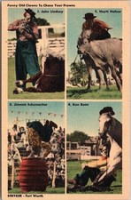 c1940s Stryker's RODEO Multi-View Postcard 
