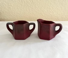 Vintage Van Briggle Pottery Mulberry Creamer and Sugar Set Colorado Springs picture