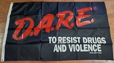 New DARE D.A.R.E. Flag Banner Drug Abuse Resistance Education 58”X36” Wall Decor picture