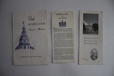 Lot of 3 Maryland 1950 Travel Brochure Pamphlet State Tourism Booklets Ephemera picture
