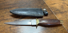 Vintage Handmade Fixed Blade Single Edge Boot Knife & Sheath ~ Very Good Cond. picture