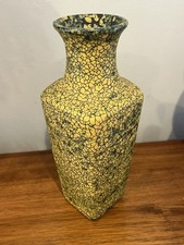 Vintage 1970s Haeger Pottery Texture II Yellow Lizard Skin MCM Vase picture