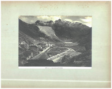 Switzerland, Rhone Glacier with Glacier Vintage Print, Silver Print 27x3 picture
