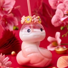 Starbucks China 2025 Snake Year Garden Cute Snake Shaped 31oz Glass Straw Cup picture