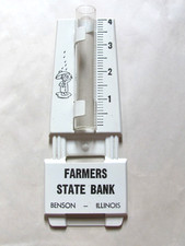 VTG METAL RAIN GAUGE FORMER FARMERS STATE BANK OF BENSON ILLINOIS picture