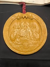 Victorian Great Seal of the Realm c.1871 Queen Victoria Wax Seal w/ Vellum picture