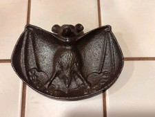 DEMORAST Bicycles Advertising Cast Iron Bat Ashtray Coin Dish 3” x 5” Gothic Odd picture