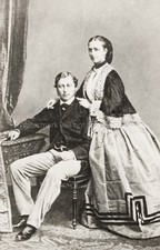 Prince Edward & Alexandra Denmark Royal Couple Portrait Vtg. Photo 20thC. picture