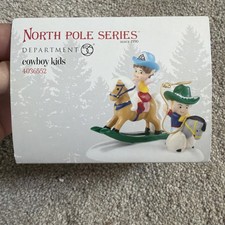 Dept 56 Cowboy Kids North Pole Series 4036552 Elf Rocking Horse 2014 BNIB SEALED picture