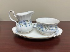 Vintage Royal Albery Bone China Floral Creamer & Sugar Set w/Dish picture