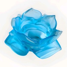 Rare Antique French Blue Glass Rose Petal Shade picture