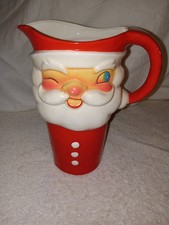Vintage 1960 Holt Howard Winking Santa Christmas Pitcher 7.5