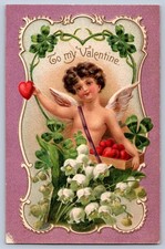 K60/ Valentine's Day Love Holiday Postcard c1910 Cupid Hearts 91 picture