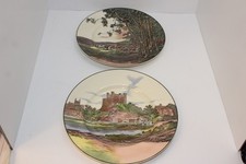 Royal Doulton Rochester Castle and Timber Wagon Collectible England Plates 10.5