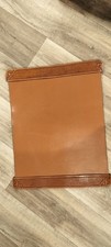 Vintage Western Style Tooled Leather Desk Blotter Writing Pad – Basket Weave... picture