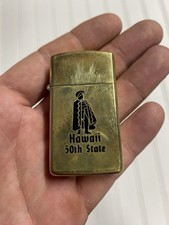Vintage Brass Zippo Hawaii 50th State 1932-1985 picture