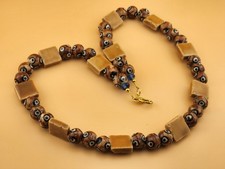 vintage venetian style african ceramic glass beads necklace central asian beads picture