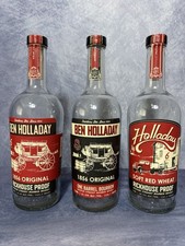 Ben Holladay Missouri Straight Bourbon Whiskey Lot of 3 Decorative Empty Bottle picture