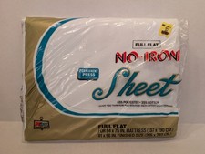 Vintage Full Flat Sheet No-Iron New Old Stock  130+ Threads 65% poly 35% cotton picture